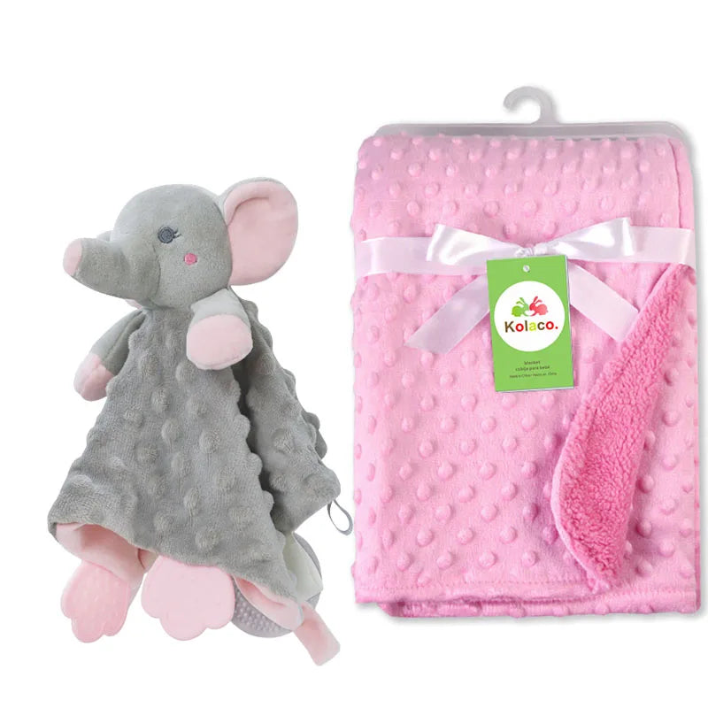 Personalized Newborn Baby Blanket – Custom Name Stroller & Sleeping Gift Set