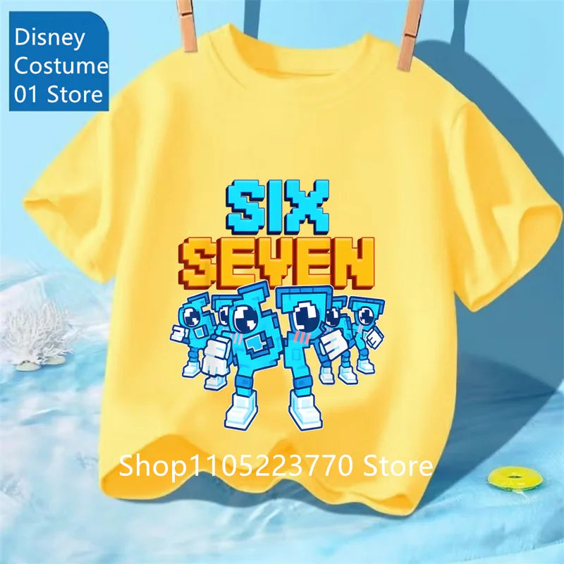 Cartoon Print Kids T-Shirt – Cute Short Sleeve Casual Tee for Boys & Girls