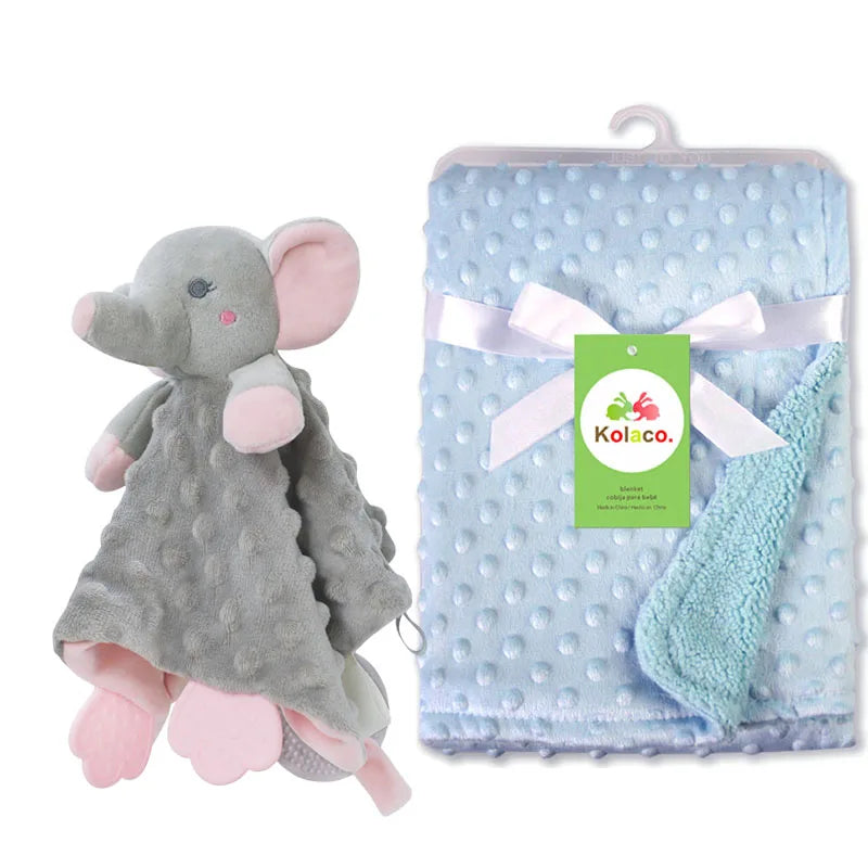Personalized Newborn Baby Blanket – Custom Name Stroller & Sleeping Gift Set