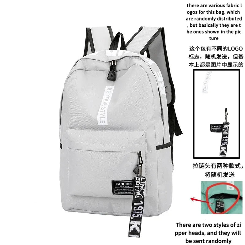 Mochila escolar estilo coreano - Mochila grande para estudantes, homens e mulheres.