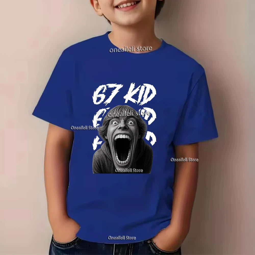 Summer Kids Cotton T-Shirt Funny Graphic Tee