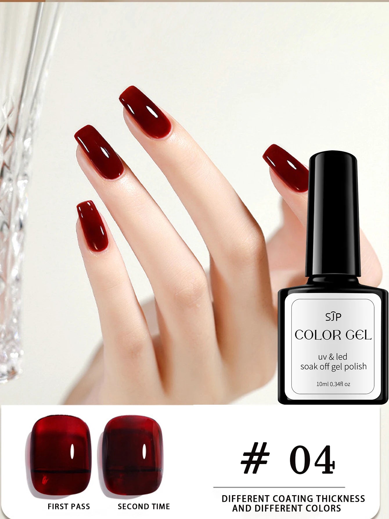 Esmalte em gel Tartaruga Casca de Tartaruga 10ml - Gel UV Laranja Translúcido, Acabamento Semitransparente