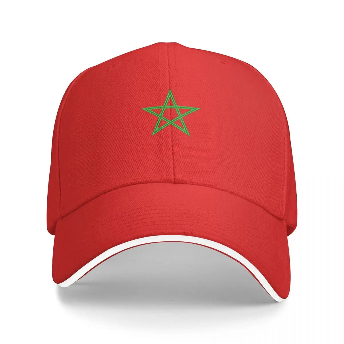 Boné de Beisebol com a Bandeira do Marrocos - Chapéu Corta-Vento Snapback Reino de Marrocos para Homens e Mulheres