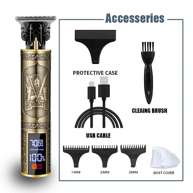 ⚡ 50% OFF Limited Time! T9 Electric Hair Trimmer - Professional USB Rechargeable Clipper for Men
