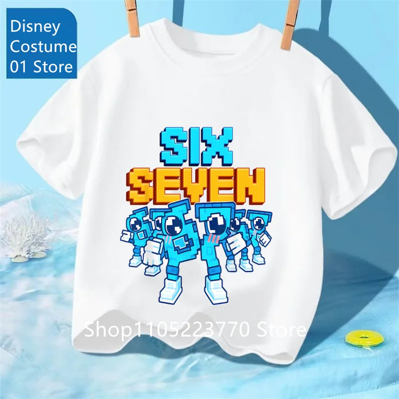 Cartoon Print Kids T-Shirt – Cute Short Sleeve Casual Tee for Boys & Girls