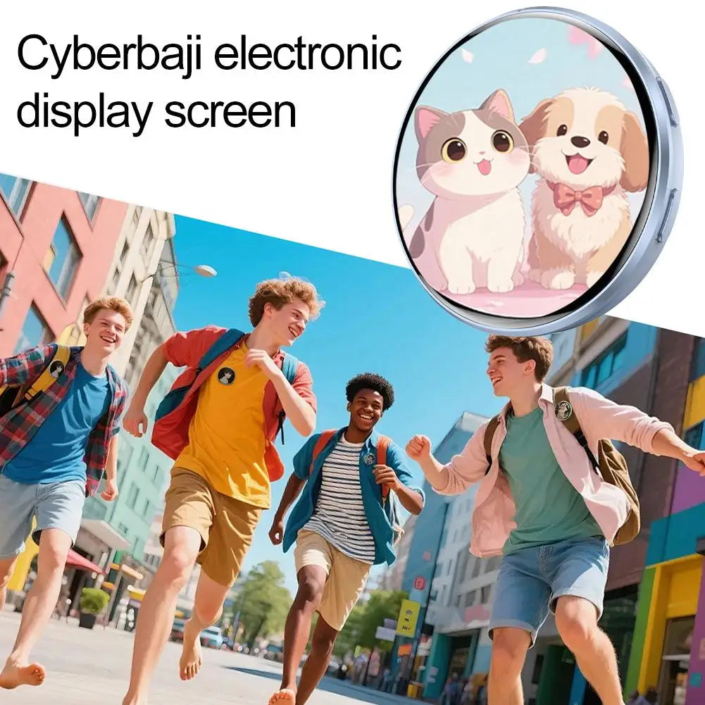 Smart Cyber Badge - 1.7" HD Touch Screen E-Badge for Anime & Custom Displays