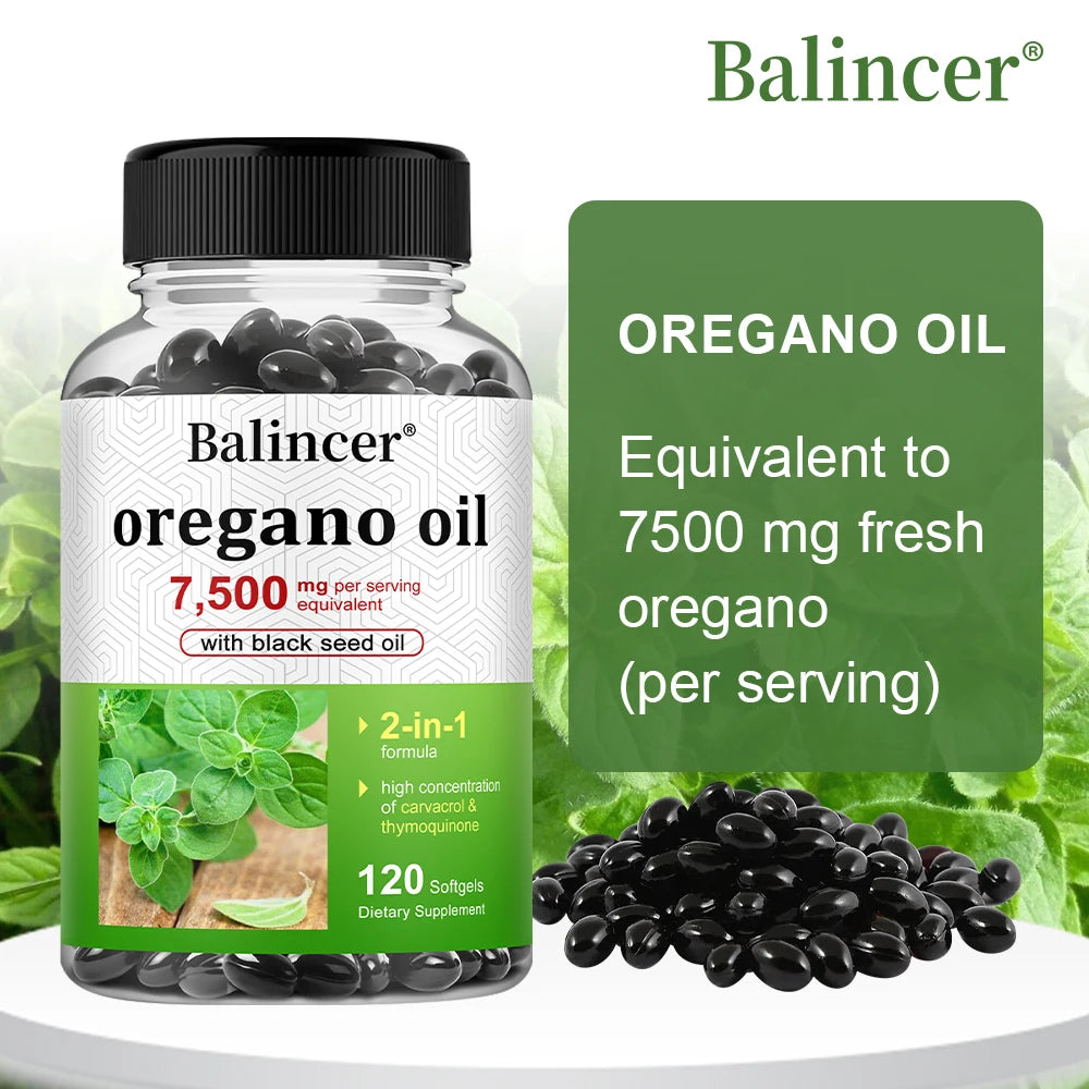 Oregano Oil 7,500mg with Black Seed for Immune Health
