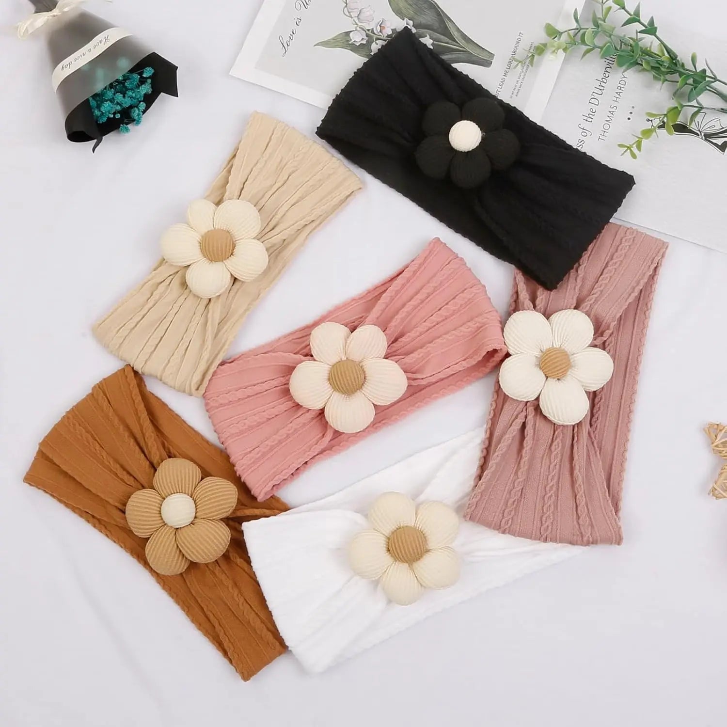 Flower Nylon Girl Hairband – Soft Elastic Baby Headband with Floral Detail