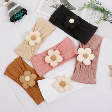 Flower Nylon Girl Hairband – Soft Elastic Baby Headband with Floral Detail