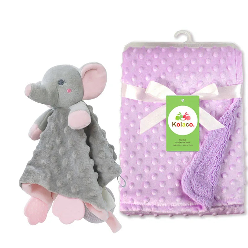 Personalized Newborn Baby Blanket – Custom Name Stroller & Sleeping Gift Set