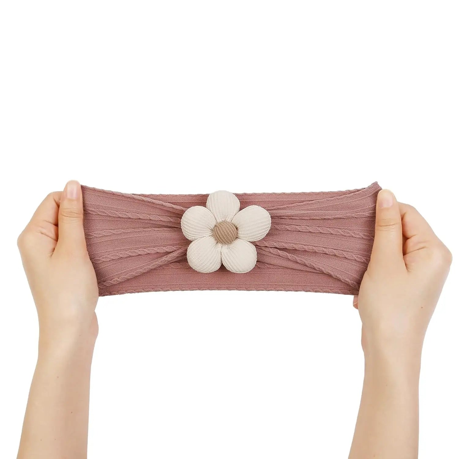 Flower Nylon Girl Hairband – Soft Elastic Baby Headband with Floral Detail