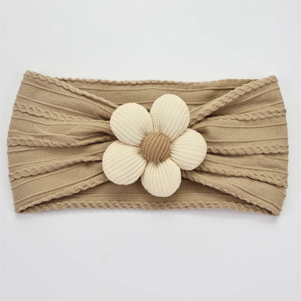 Flower Nylon Girl Hairband – Soft Elastic Baby Headband with Floral Detail