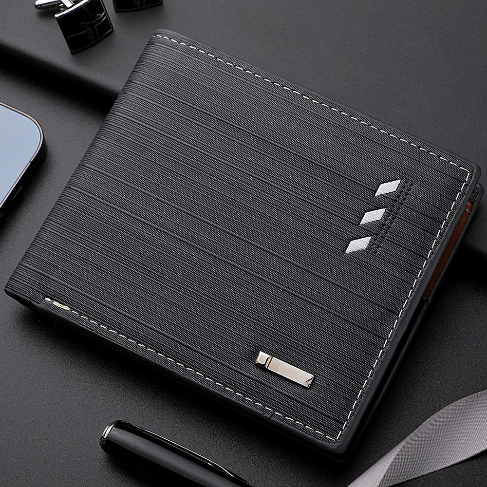 👜 Men's Slim PU Leather Wallet - Card Holder & Cash Compartment