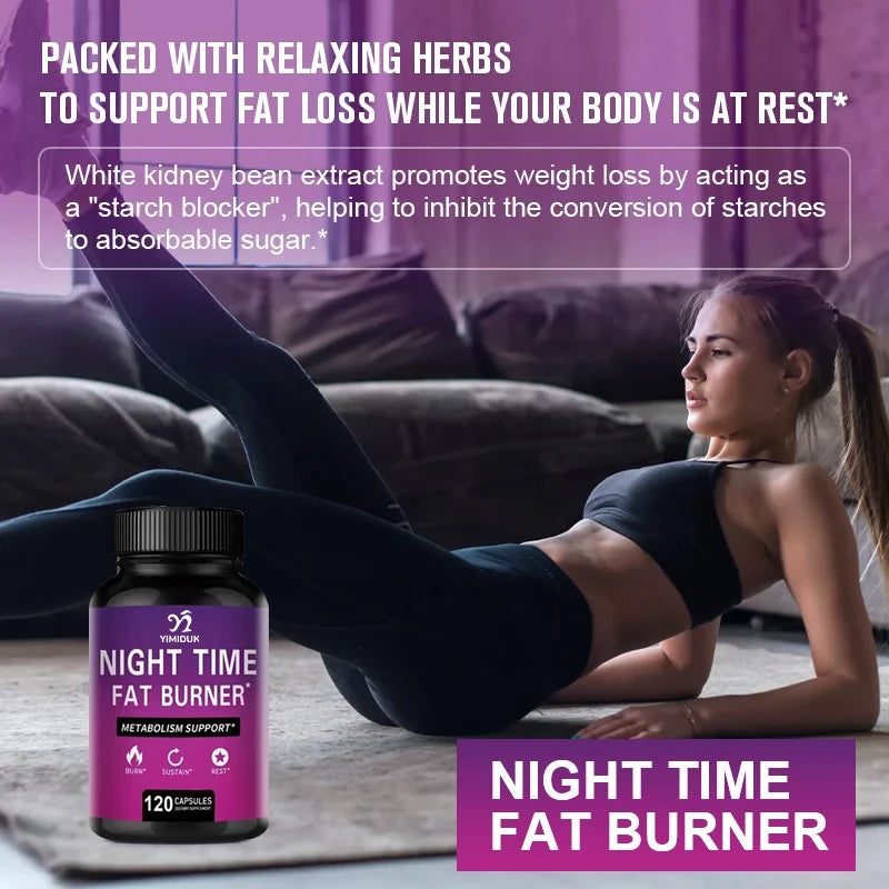 Queimador de Gordura Noturno com Melatonina - Auxílio ao Sono e Acelerador de Metabolismo