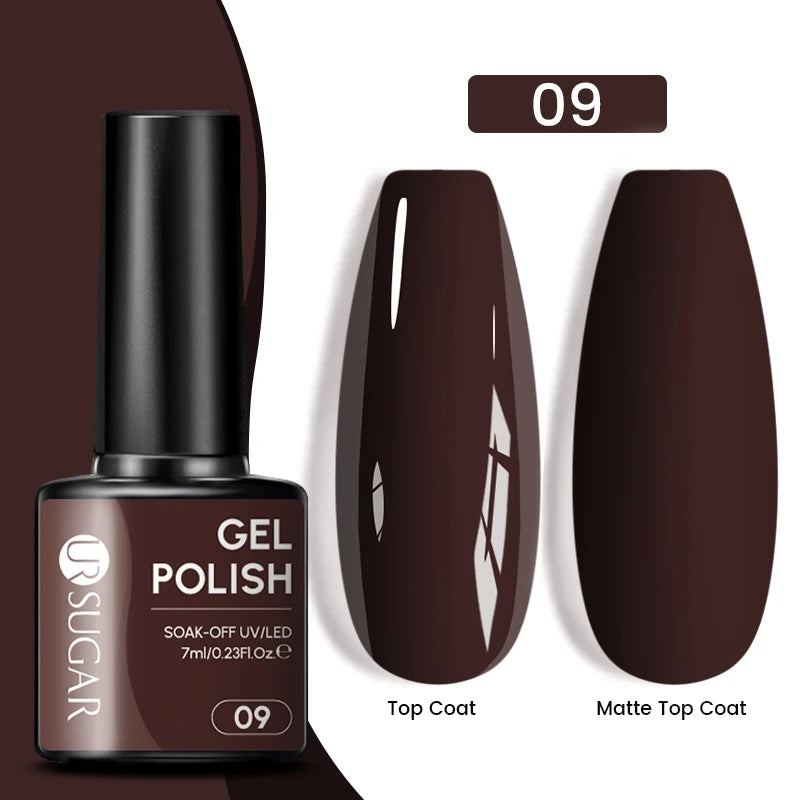 Dark Red Gel Nail Polish – Soak-Off LED/UV Gel Varnish for Salon & Home Use