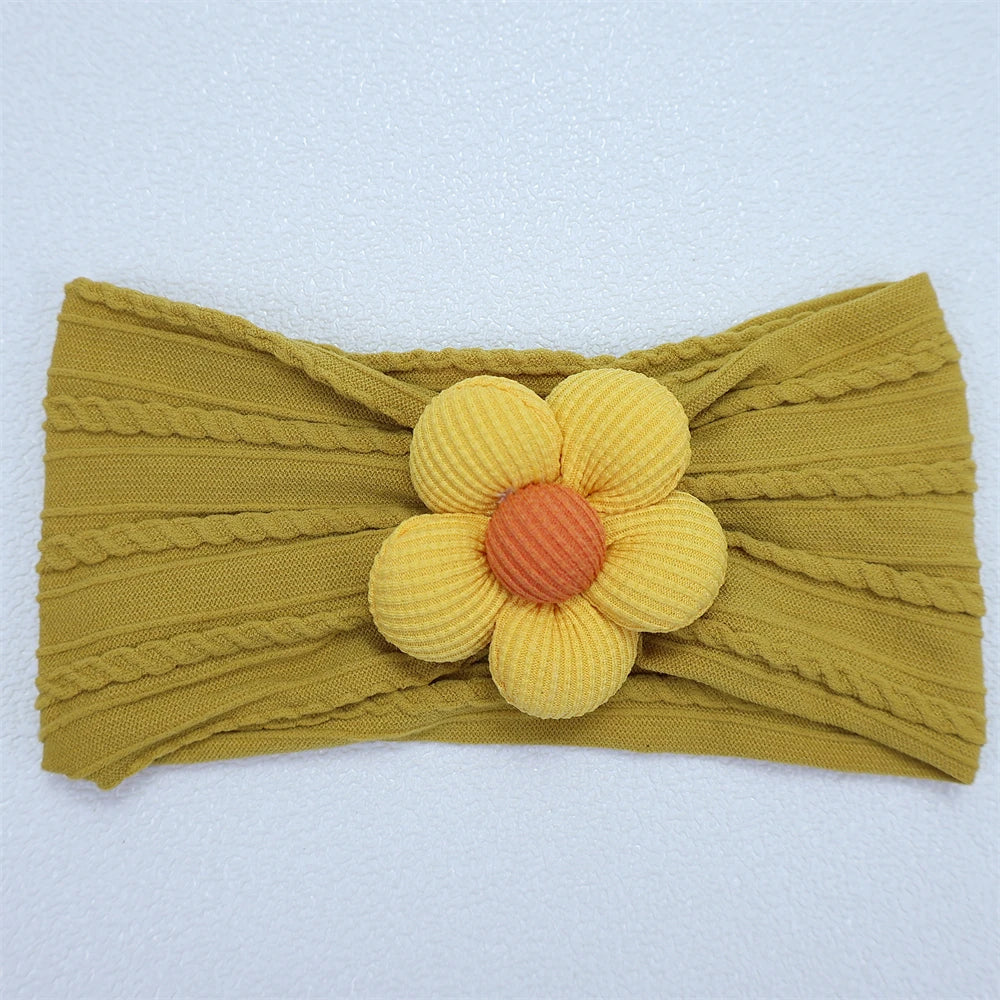 Flower Nylon Girl Hairband – Soft Elastic Baby Headband with Floral Detail