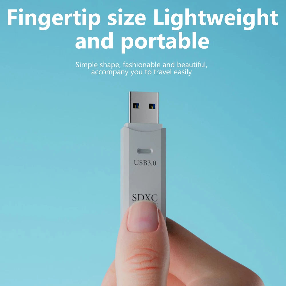 Leitor de cartão USB 3.0 2 em 1, leitor de cartão Micro TF SD, adaptador USB, leitor de cartão de alta velocidade, leitor de cartão de memória TF para acessórios de PC e laptop.