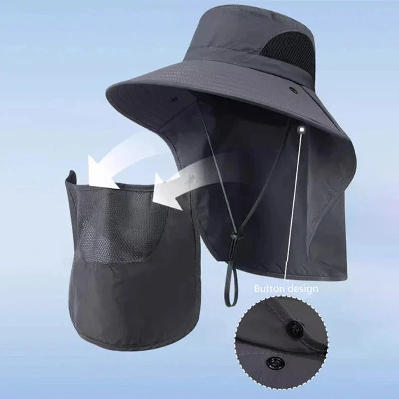 Wide Brim Sun Hat – UV Protection, Breathable & Windproof for Outdoor Use