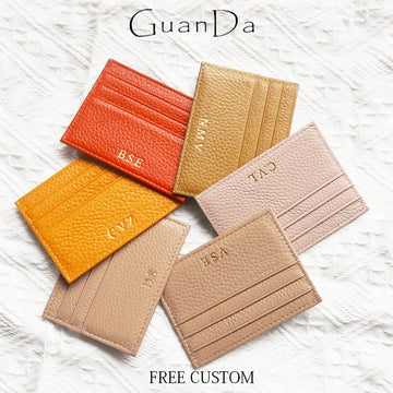 Custom Logo Leather Card Holder – Slim Wallet