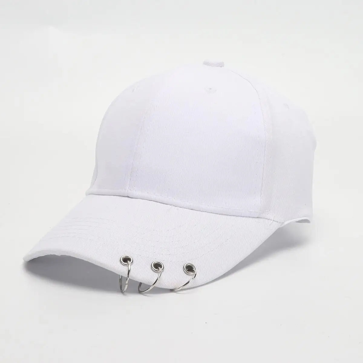 Boné de Beisebol com Anéis - Chapéu Snapback Estilo K-Pop Coreano para Homens e Mulheres