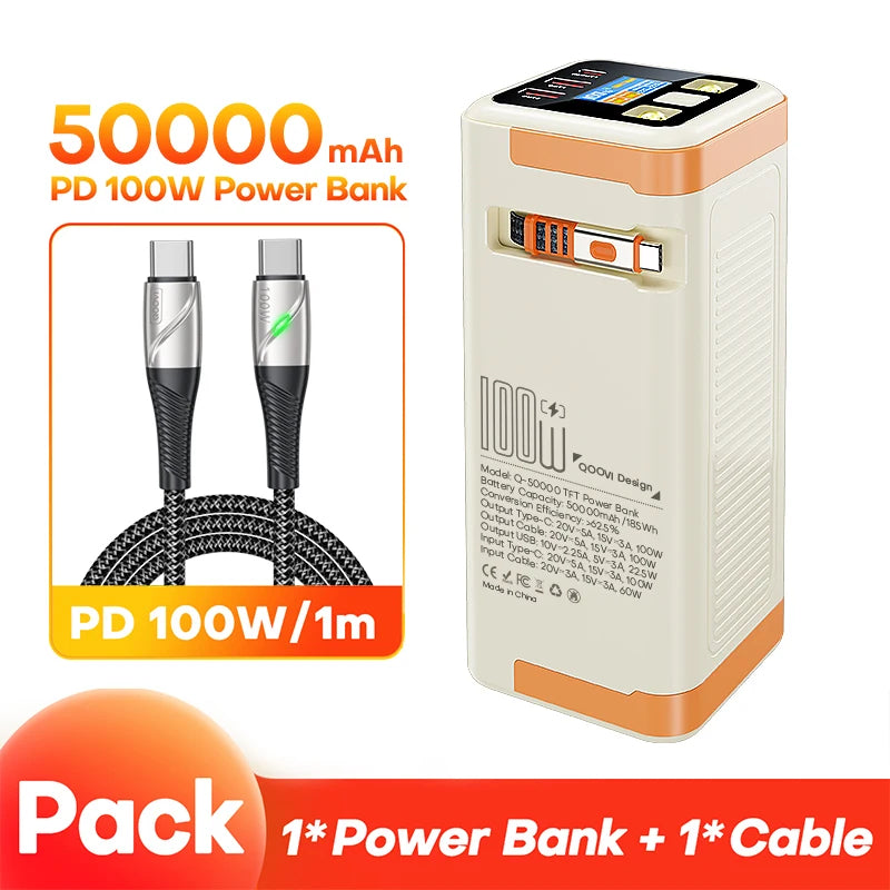 QOOVI 50000mAh 100W Fast Charging Power Station