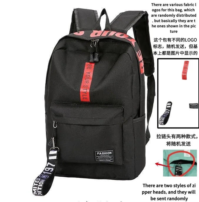 Mochila escolar estilo coreano - Mochila grande para estudantes, homens e mulheres.
