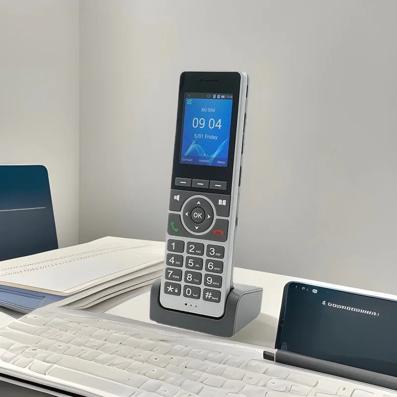 Telefone de Mesa VoIP WiFi 4G LTE - Telefone SIP Sem Fio com Tela de 2,4" e Conferência de 3 Vias