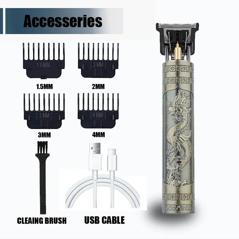 T9 Electric Hair Trimmer - USB Rechargeable Professional Clipper for 0mm Bald Fades