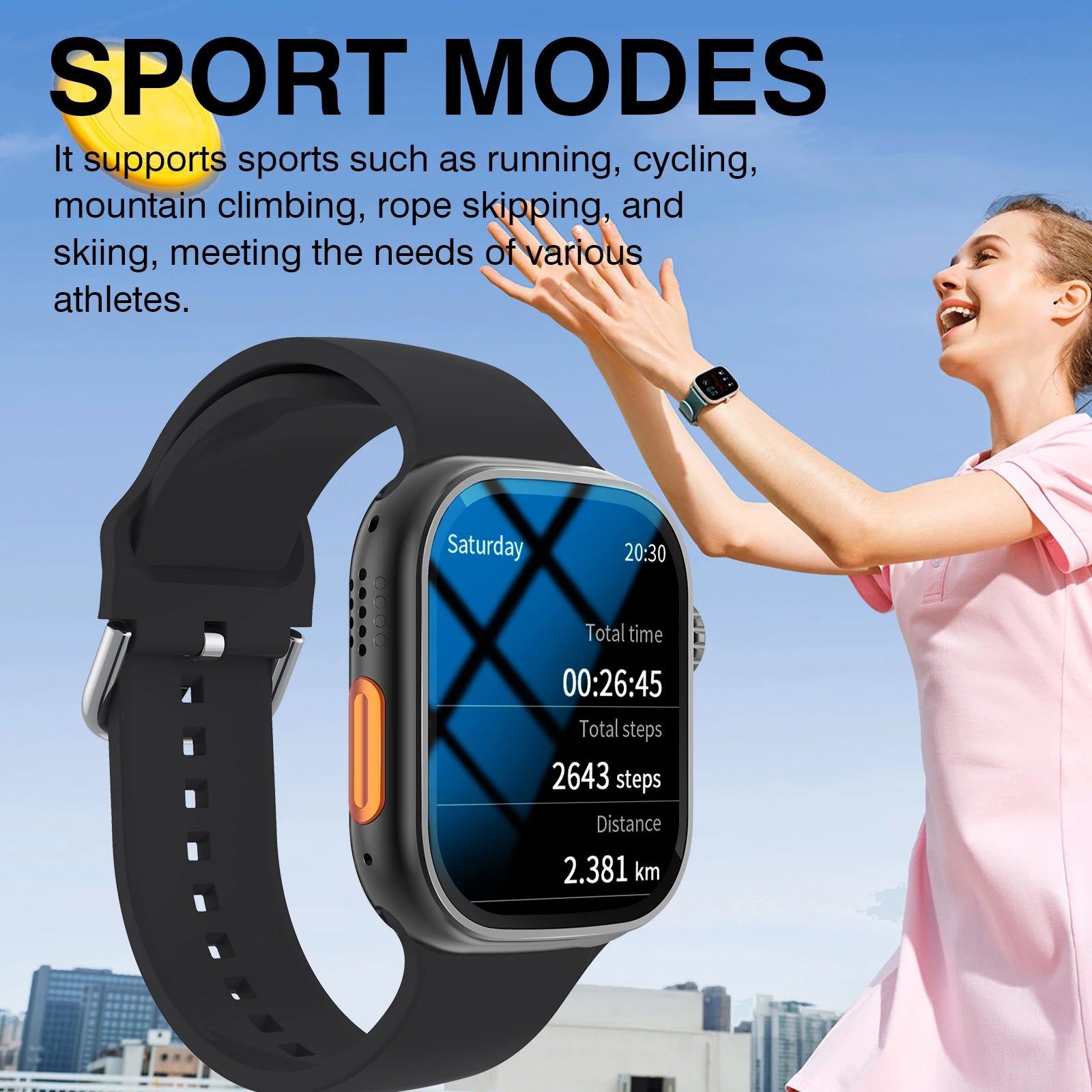 2026 Smart Watch with Wireless Calling, Weather Forecast & Sports Mode, DIY Wallpaper SMS Alerts Silicone Strap for Men Women