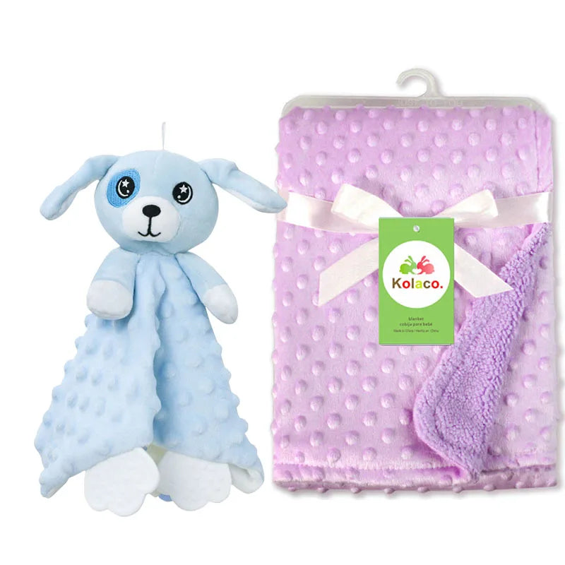Personalized Newborn Baby Blanket – Custom Name Stroller & Sleeping Gift Set