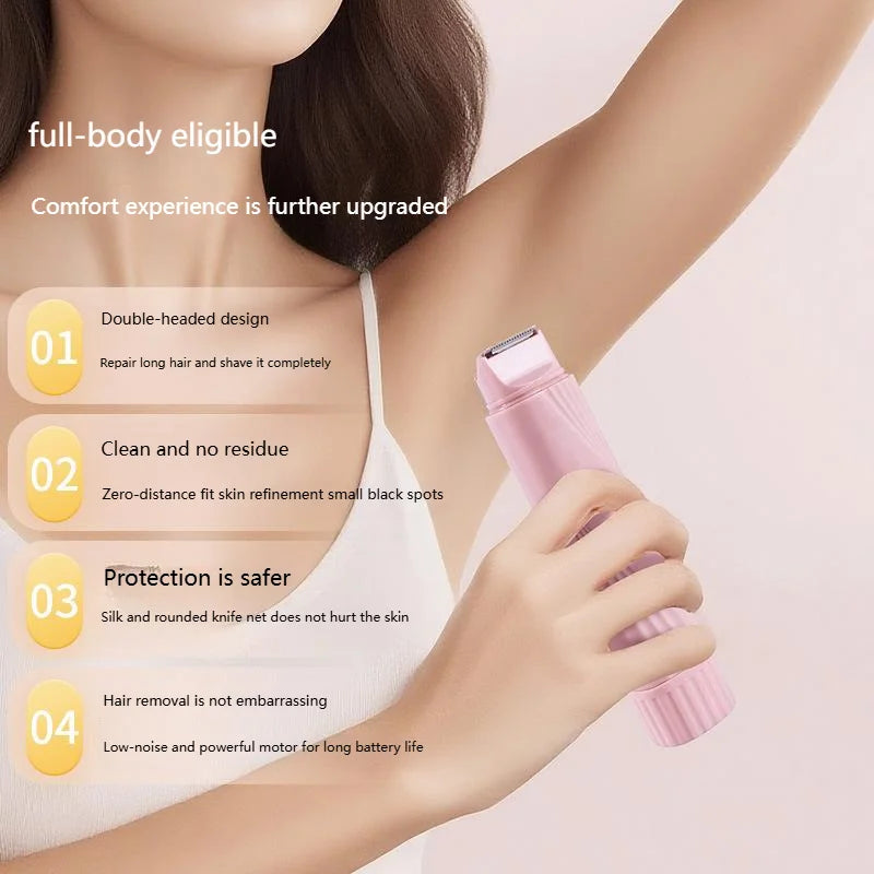 Removedor de pelos elétrico de corpo inteiro para mulheres - para biquíni, pernas, axilas e rosto