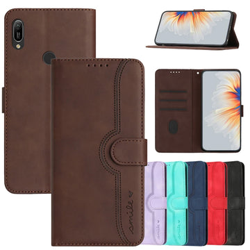 Capa Carteira Huawei - Capa Flip de Couro com Porta-Cartão e Suporte para P Smart, Série Y