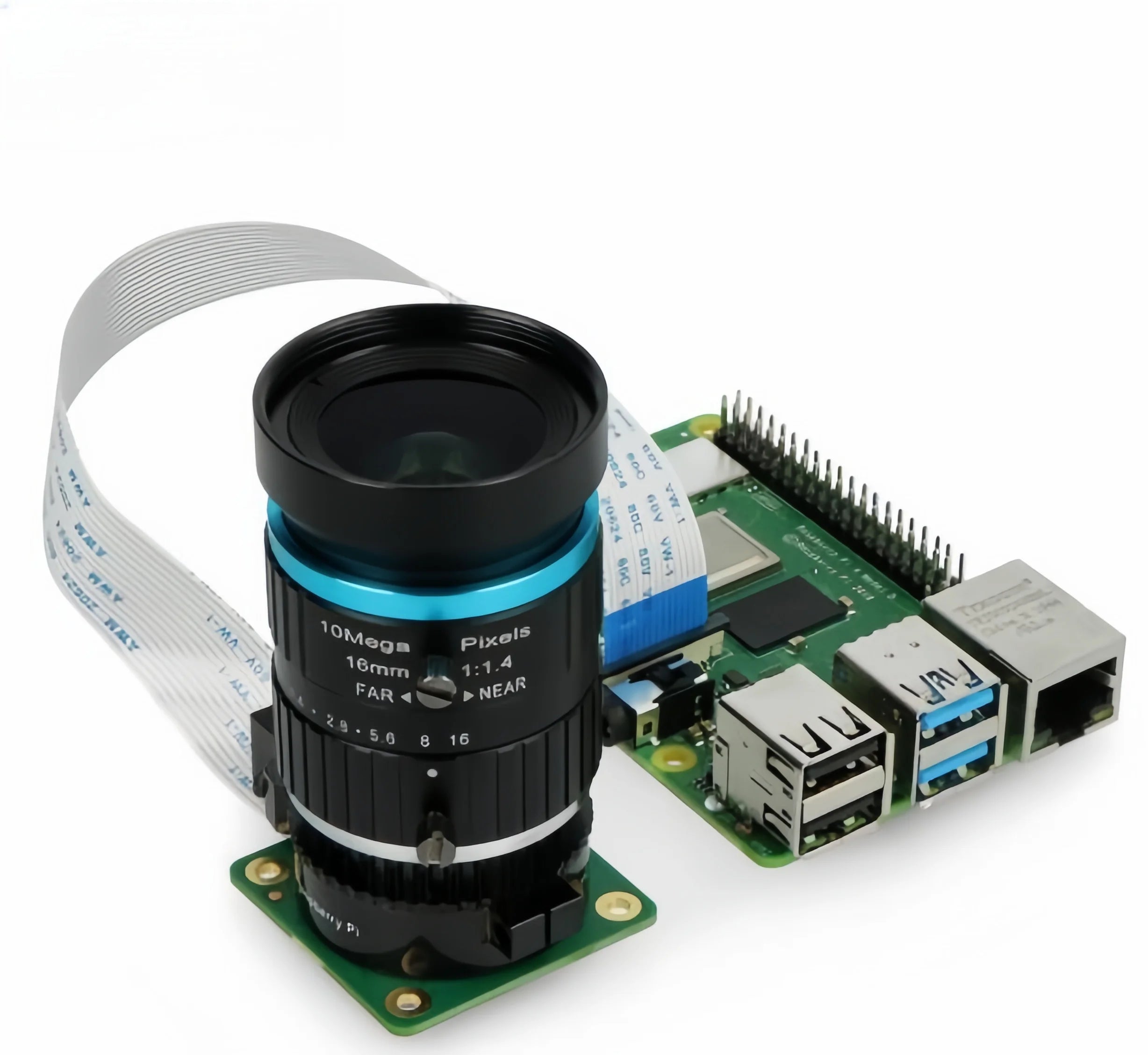 Câmera Raspberry Pi HQ com Lente Telefoto de 16 mm - Módulo de Câmera de Alta Qualidade para Projetos Pi