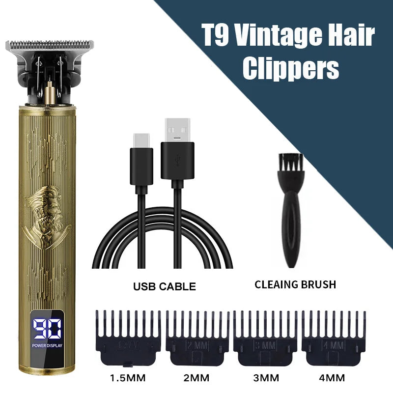 ⚡ 50% OFF Limited Time! T9 Electric Hair Trimmer - Professional USB Rechargeable Clipper for Men
