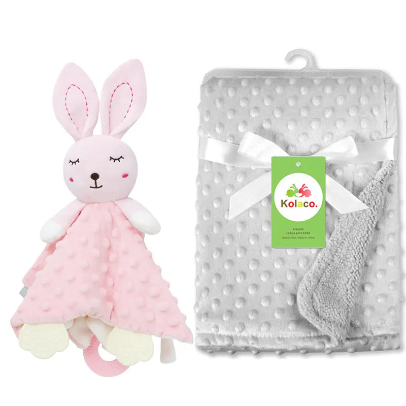Personalized Newborn Baby Blanket – Custom Name Stroller & Sleeping Gift Set