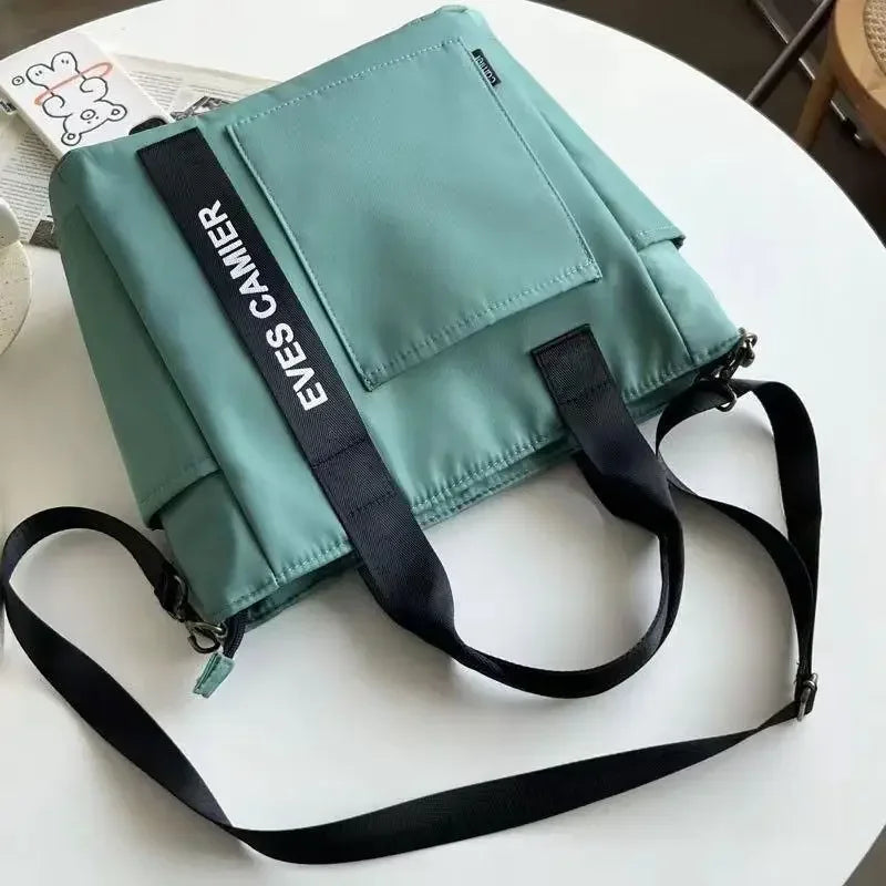 Bolsa tote casual – Bolsa mensageiro de lona impermeável com grande capacidade