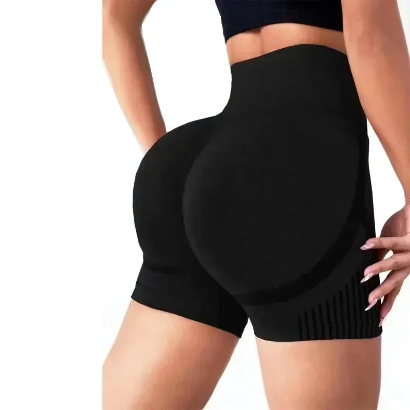Shorts de Yoga Feminino Cintura Alta Treino Fitness Yoga Levanta Bumbum Shorts de Fitness Feminino Yoga Academia Corrida Calças Curtas Esportivas