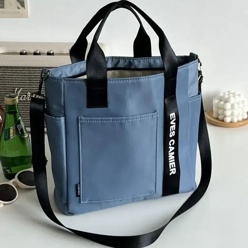 Bolsa tote casual – Bolsa mensageiro de lona impermeável com grande capacidade