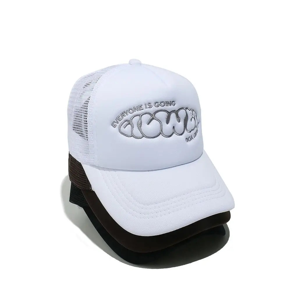 Breathable Trucker Cap - Adjustable Snapback Baseball Hat with Sun Protection for Hip-Hop Style