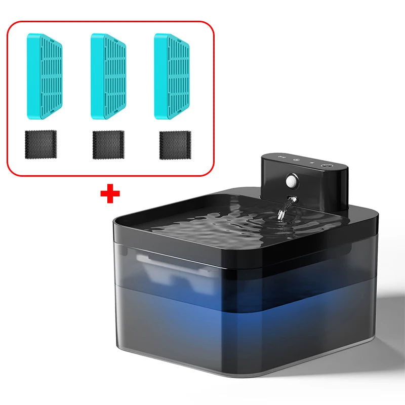 ROJECO Wireless Automatic Cat Water Fountain – 2600mAh Smart Pet Water Dispenser