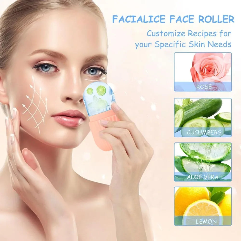 Ice Facial Roller Set – Stainless Steel De-Puffing Facial Tool