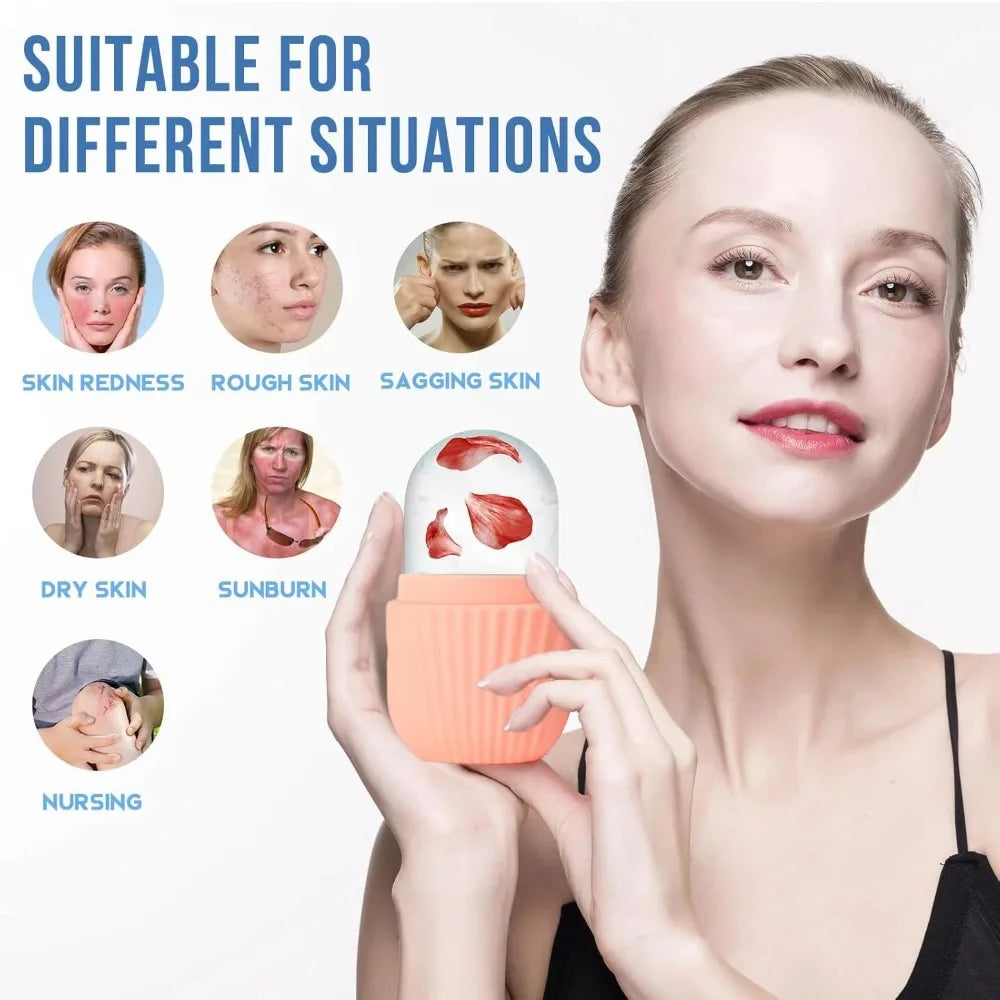 Ice Facial Roller Set – Stainless Steel De-Puffing Facial Tool