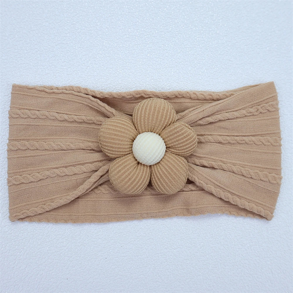 Flower Nylon Girl Hairband – Soft Elastic Baby Headband with Floral Detail
