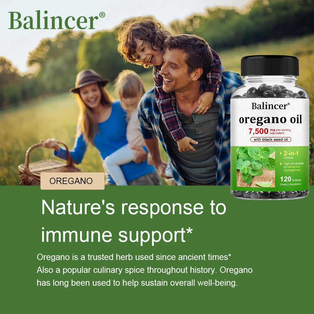 Oregano Oil 7,500mg with Black Seed for Immune Health