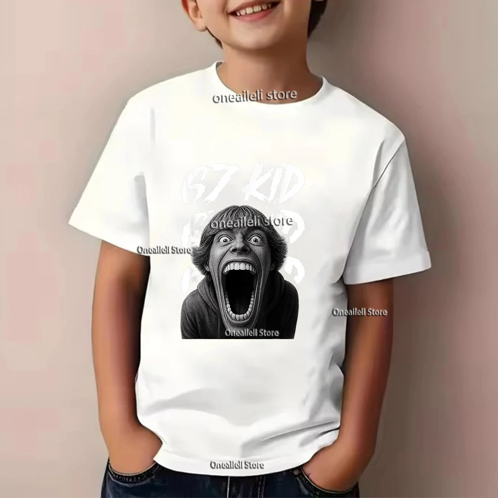Summer Kids Cotton T-Shirt Funny Graphic Tee