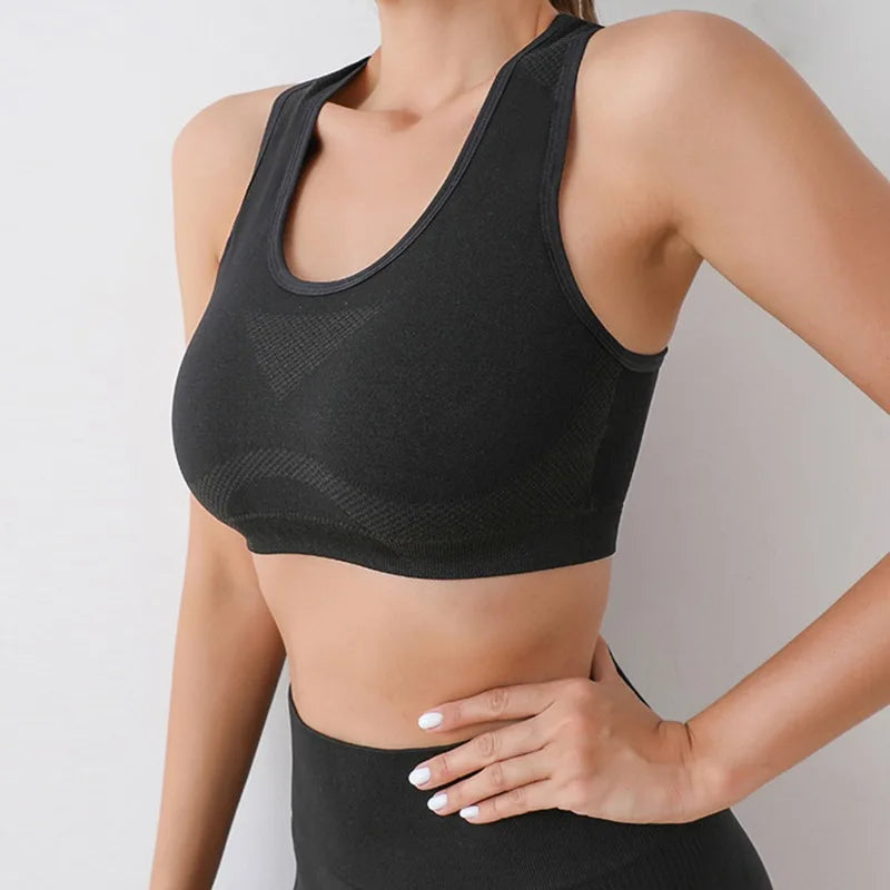 Conjunto de Yoga Feminino Sem Costura - Top Esportivo e Shorts para Treino (Conjunto de 2 Peças para Academia e Fitness)