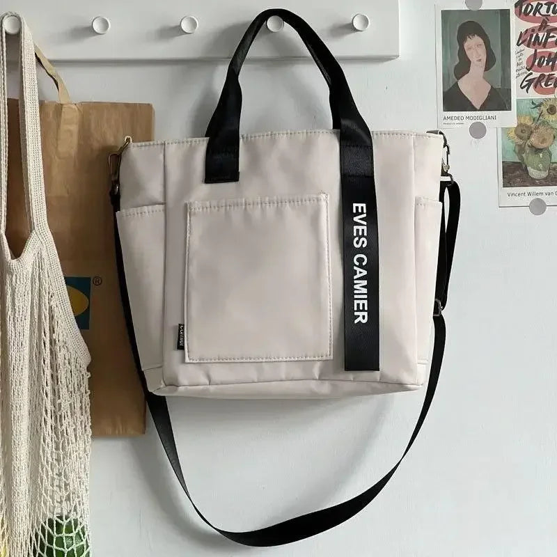 Bolsa tote casual – Bolsa mensageiro de lona impermeável com grande capacidade