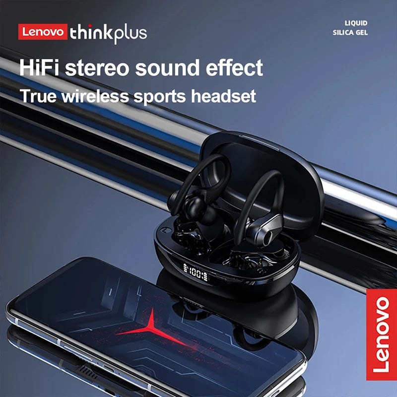 Fones de ouvido Lenovo LP75 Bluetooth 5.3 TWS com gancho de orelha