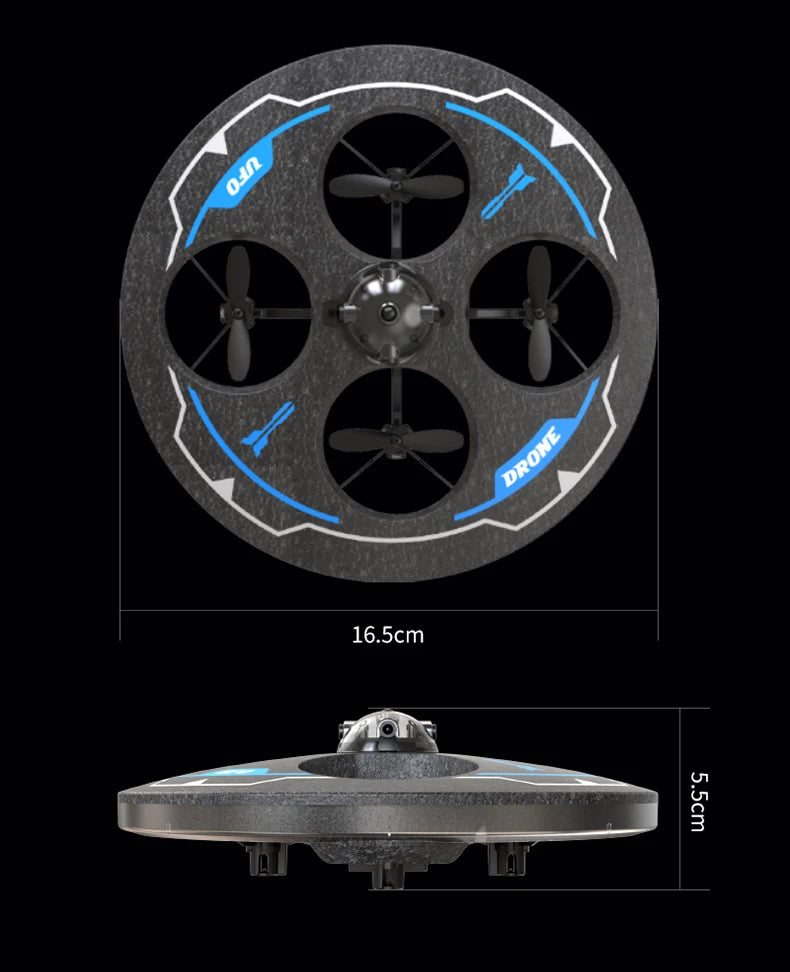 Mini Drone UFO MX85 para Crianças - Desvio Inteligente de Obstáculos, Design Seguro de Espuma (50g)