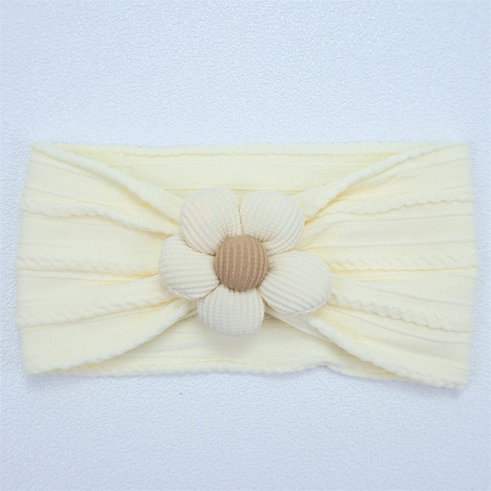 Flower Nylon Girl Hairband – Soft Elastic Baby Headband with Floral Detail
